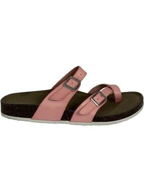 Madden Girl Bryceee Ring‎ Cork Sandals Pink Faux Leather Size 7 M Beach Slides